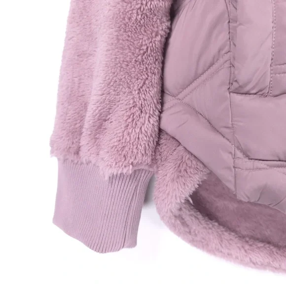 NWT BERNARDO Light Weight Faux Fur Puffer Full Zip Combo Jacket LilacHaze MEDIUM - Picture 8 of 16